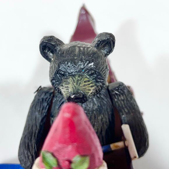 Christmas Around The World Metal Canoe Sleigh Santa Claus Bear and Snowman Used - Picture 8 of 16